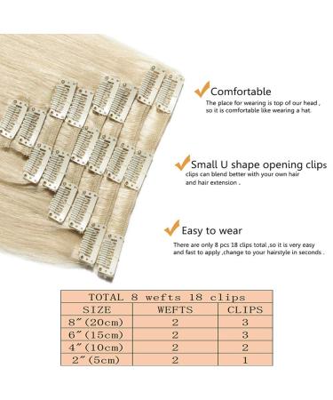 SEGO Hair Extensions - 100% Real Human Hair Clip-In Extensions (8 Pcs) - Thick Soft & Silky Smooth for Stunning Volume - Buy Online on GoSupps.com