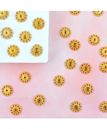 200 Pcs 11.5mm Antique Golden Flower Bead Caps - DIY Jewelry Making Supplies - Buy Online on GoSupps.com