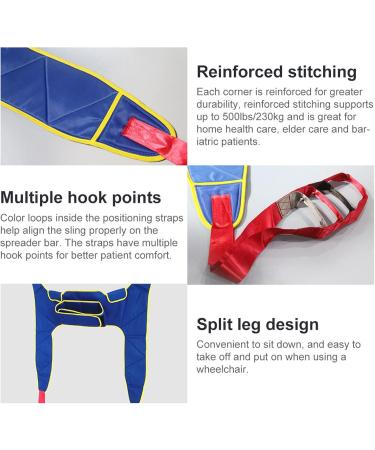 Patient Lift Sling 507lb Weight Capacity Transfer Sling with Waist Fasteners Straps and Armpit Pads Nylon Adjustable Patient Aid Device for Patient Elderly Toileting Shower Lifting - Buy Online on GoSupps.com