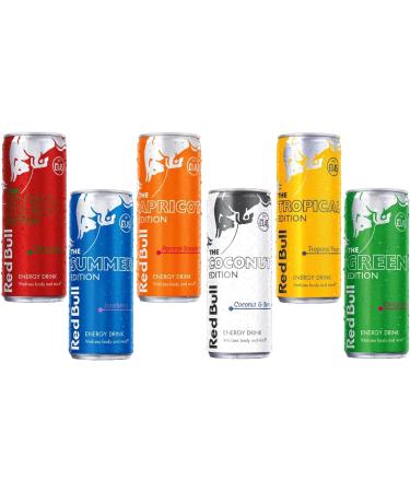 RedBull Energy Editions Drink Mixed Variety Pack 250ml Cans Juneberry Tropical Watermelon Cactus Apricot Coconut (24 Cans) Mixed 24 Cans