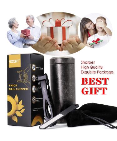 SZQHT Ultra Wide Jaw Opening Nail Clippers Set for Thick Nails - Precision Cutter for Ingrown Toenails, Manicure Pedicure Tool for Men & Women - Big Size, Black - Buy Online on GoSupps.com