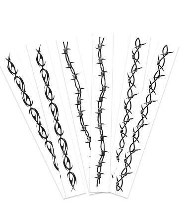 Large Barbed Wire Temporary Tattoos Variety Pack | 6-Pack | Skin Safe | MADE IN THE USA - Buy Online on GoSupps.com