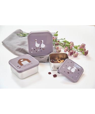 L SSIG Snack Box Set of 3 - Stainless Steel Tiny Farmer Lilac | Eco-Friendly & Durable Lunch Containers - Buy Online on GoSupps.com