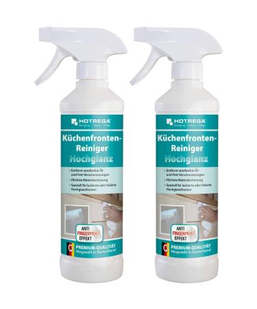 HOTREGA kitchen front cleaner high gloss 500ml - kitchen cleaning kitchen cleaner intensive cleaner front cleaner (2x 500ml)
