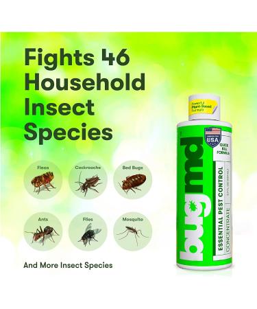 Pest Control Essential Oil Concentrate 3.7 oz - Plant-Based BugMD Spray for Bugs, Spiders, Fleas, Ticks, Roaches - Indoor Ant & Flea Killer - Bed Bug Spray 3.7oz - Buy Online on GoSupps.com