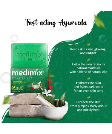 Herbal Handmade Ayurvedic 18 Herb Soap for Healthy Clear Skin - 125g | Organic Natural Skincare - Buy Online on GoSupps.com