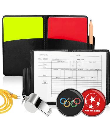 Shop EHIOG Referee Card Set - Metal Pipe with Red Yellow Cards & Point Book | Essential Referee Equipment for Football Games - Buy Online on GoSupps.com