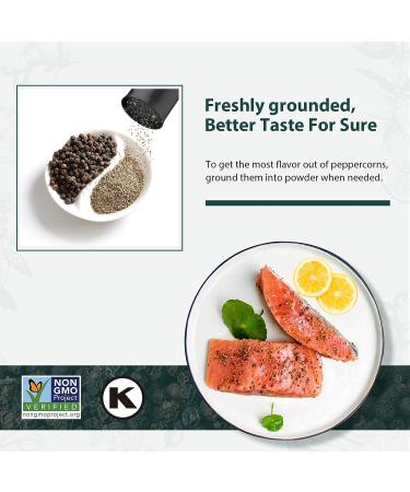 Soeos Black Peppercorns 18oz - Whole Non-GMO Kosher Peppercorns for Grinder Refill - Packed to Keep Fresh - 1.12 Pound - Buy Online on GoSupps.com