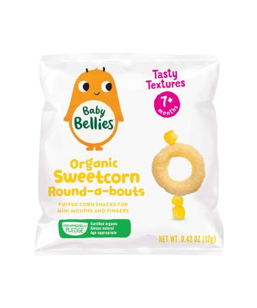 Baby Bellies Organic Round-a-bouts Baby Individual Snack Packs, Sweetcorn, Pack of 6 0.42 Ounce (Pack of 6)