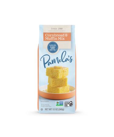 Pamela's Gluten Free Cornbread & Muffin Mix, Organic Corn, 12 Ounce Bag (Pack of 6) Cornbread & Muffin 12 Ounce (Pack of 6)