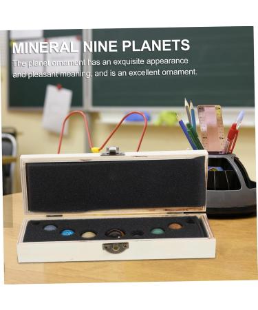 Solar System Crystal Ornament Set - 9 Planets Statue with Wooden Stand | Home D cor & Mineral Display - Buy Online on GoSupps.com
