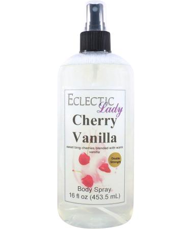 Womens Cherry Vanilla Body Spray - Eclectic Lady Double Strength Body Spray For Womens Fragrance Women's Sweet Scented Fragrances Handcrafted in USA Paraben-Free (Double Strength 16 oz) 16 Fl Oz (Pack of 1)