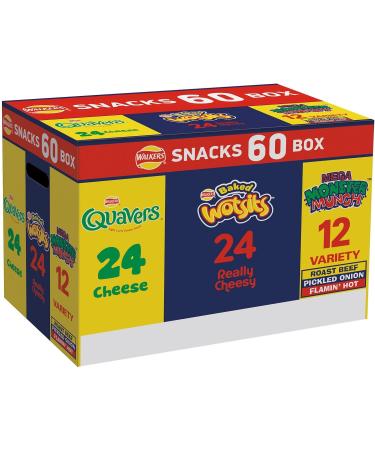 Walkers Crisps Snack Variety Box Pack Of 60 + Walkers Classic Variety Multipack Crisps Pack Of 20x25g (Total 80 Pack) Boxed Treatz - Buy Online on GoSupps.com