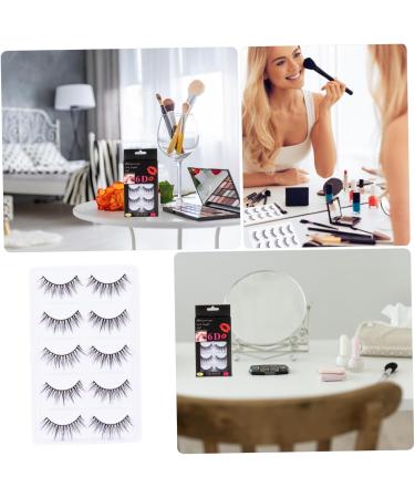LALAFINA 5 Pairs False Eyelashes Eyelash Long Eyelashes Fluffy Volume Lashes Cosmetic Eyelashes Reusable Eyelashes False Lashes Handmade Eyelashes 3d Artificial Fiber Makeup Tools - Buy Online on GoSupps.com