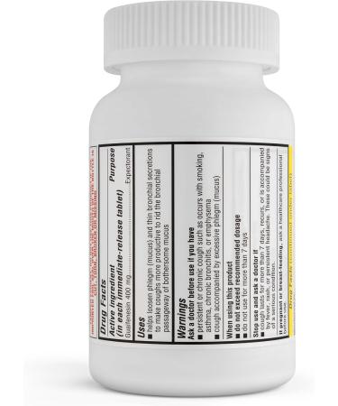 TIMELY MUCUS RELIEF - Guaifenesin 400mg 200 Tablets | Effective Expectorant for Chest Congestion Flu Colds & Allergies | Fast Shipping Internationally - Buy Online on GoSupps.com