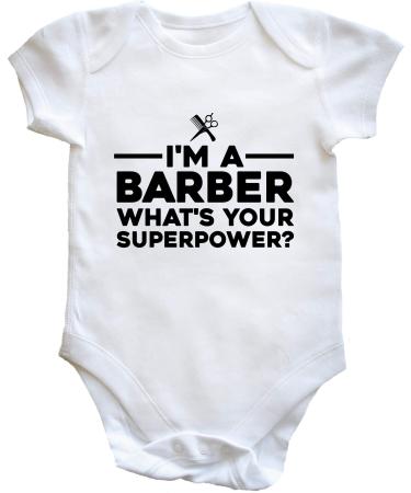 Hippowarehouse I'm a barber what's your superpower baby vest bodysuit (short sleeve) boys girls