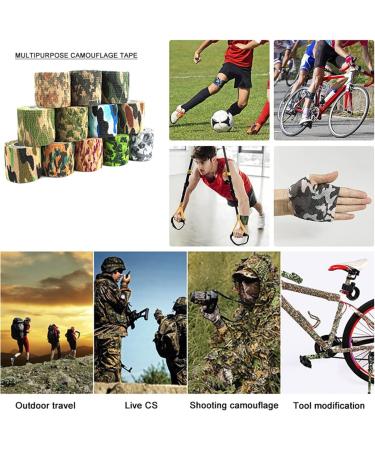 scosao Self-Adhesive Protective Camouflage Tape Wrap 2" x5yd / 5cmx4.5m Non-Woven Fabric Stealth camo Tape wrap Protective Stretch Bandage Multi-Functional for Outdoor Military Hunting Camping - Buy Online on GoSupps.com