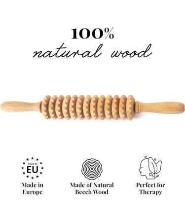 Tuuli Anti-Cellulite Massage Roller | Wooden Maderotherapy Massager with Handle (40 cm) - International Shipping Available - Buy Online on GoSupps.com