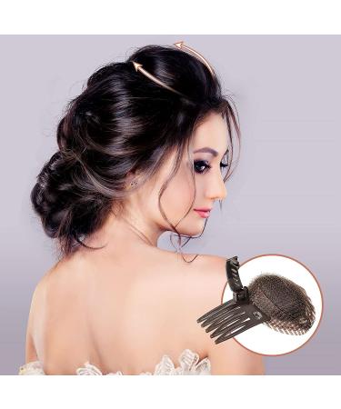 Invisible Fluffy Hair Pad Sponge Clip Set for Women - Brown - Buy Online on GoSupps.com
