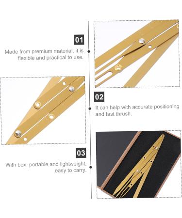 DOITOOL Eyebrow Scale Eyebrow Ruler Tool Metal Eyebrow Ruler Eyebrow Measurement Tool Miss Balance 16X4.5X0.6CM Golden - Buy Online on GoSupps.com