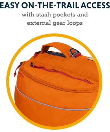 Luffwear Approach Pack - Portable Pet Hiking Bag with Integrated Dishes & Bags | Campfire Orange Medium | Best Camping Accessories for Dogs - Buy Online on GoSupps.com