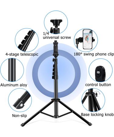 Selfie Stick Tripod 64 Inch | Extendable Stand with Wireless Remote | Compatible with iPhone 13, Android, Cameras - Buy Online on GoSupps.com