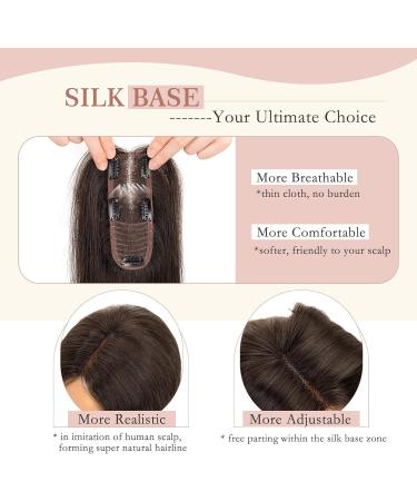 Elailite Hair Toppers For Thinning Hair Women Real Hair - 100% Real Human Hair Extensions Clip in Toupee SILK BASE (2"x6") Crown HairPiece (#1B Natural Black 10 Inch) 10 inch (2x6 Base) #1B Natural Black - Buy Online on GoSupps.com