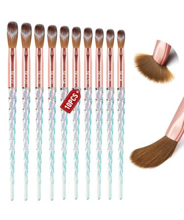 Saviland Acrylic Nail Brush Set   10PCS Kolinsky Acrylic Brushes for Acrylic Application  Crystal Texture Nail Brushes for Acrylic Powder Nail Salons and Beginners  Size 4/6/8/10/12/14/16/18/20/22