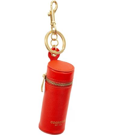 Cockatoo Nappa Leather Lipstick Case with Keychain Holder (True Red) - Buy Online on GoSupps.com