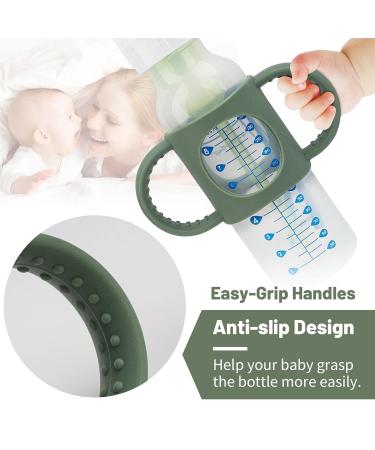 3 Pack Bottle Handles for Dr. Brown Baby Bottles - Non-Slip Easy Grip Silicone - BPA-Free & Dishwasher Safe - Milk White Green Pink - Compatible with Narrow and Wide-Neck Bottles - Buy Online on GoSupps.com