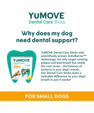 Lintbells YuMOVE Dental Care | Dental Sticks for Small Dogs | 14 Pack | Tasty Chews with Natural Ingredients which Target Plaque & Freshen Breath White 14 count (Pack of 1) - Buy Online on GoSupps.com