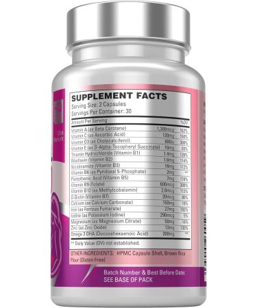 Prenatal PRO: Ultra Premium Pregnancy Vitamins with 18 Key Ingredients | Folic Acid, Omega 3 DHA | 60 Capsules for Before, During, and After Pregnancy - Buy Online on GoSupps.com