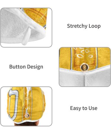 Beer Yellow Hair Towel 2 Pack - Super Absorbent Quick Dry Hair Turbans for Women & Girls | Stylish & Functional - Buy Online on GoSupps.com