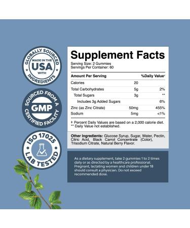 Bundle of Natural Cranberry Gummies for Women and Men and Extra Strength Zinc for Adults - Extra Strength Delicious Antioxidant Cranberry Chews - Chewable Zinc Citrate 50mg Immunity - Buy Online on GoSupps.com