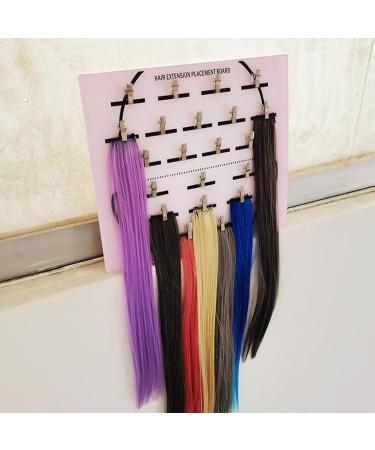 Extension Cord Holder - Acrylic Hair Extension Holder Board | Wig Sectioning Display Grafting Plate Hair Hanger with Clip for Hairpieces Home and Salons Shop light pink - Buy Online on GoSupps.com