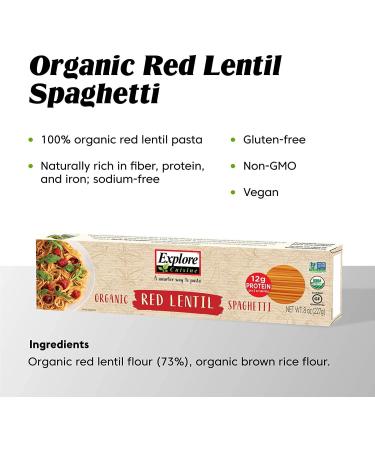 Explore Cuisine Organic Red Lentil Spaghetti 2.7 Kilogram 12 Count 2.72 kg (Pack of 1) - Buy Online on GoSupps.com
