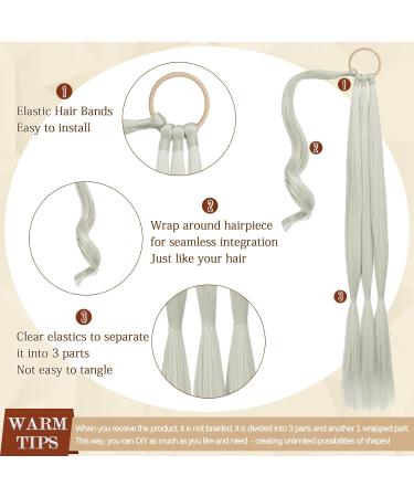 Sofeiyan Long Braid Ponytail Extension with Hair Tie Straight Sleek Wrap Around Hair Extensions Braid Pony Tail Fluffy Natural Soft Synthetic Hairpieces for Women Daily Wear 30 inch-Silver Mist Grey 30 Inch (Pack of 1) Silver Mist Grey - Buy Online on GoSupps.com