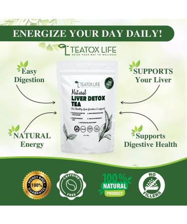 Organic Liver Cleanse Tea with Dandelion Root, Milk Thistle, Burdock Root & Licorice | Liver Detox Support - 85g | Made in USA - Buy Online on GoSupps.com
