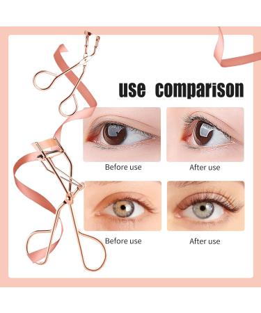 Eyelash Curlers Set - Regular & Mini Precision with Separator Comb 4 Refills & Wand | Rose Gold Beauty Essentials - Buy Online on GoSupps.com