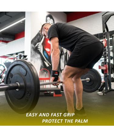 Weight Lever Hook - Rubber-Coated Slipproof Handles & 7mm Neoprene Wrist Cushion | Strength Training & Weight Lifting Gear - Buy Online on GoSupps.com