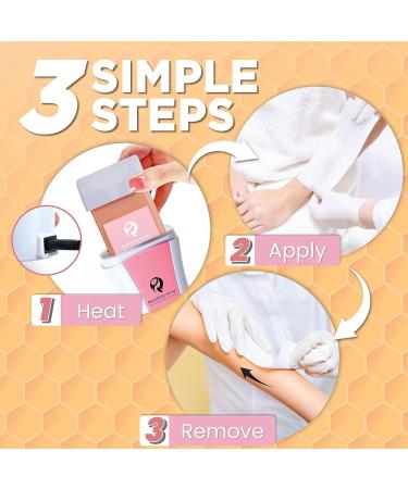 Soft Wax Roller Kit for Hair Removal - Includes 3 Wax Cartridges with 2 Unique Formulas for Coarse and Soft Hair | Ready to Use in 20 Seconds - Buy Online on GoSupps.com