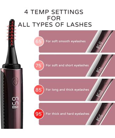 Buy Heated Eyelash Curler - Electric Travel Curler with 4 Heating Modes & Quick Pre-Heat | Long-Lasting Natural Curls (Black - Buy Online on GoSupps.com