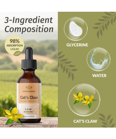 HERBAMAMA Herbal Liquid Drops Kit - Bundle of Lemon Balm 4 fl oz & Cat's Claw Tincture 2 fl oz - Vegan Non-GMO Sugar & Alcohol-Free - 2 Pack - Buy Online on GoSupps.com
