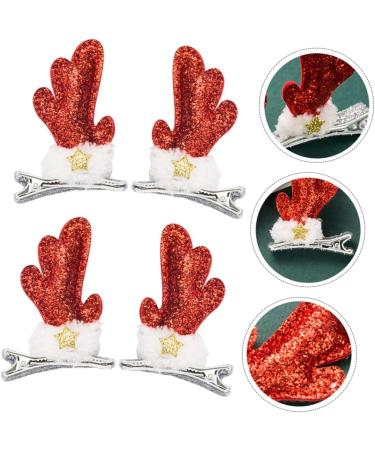 Beaupretty Kids Pairs Elk Sequin Barrette Xmas Hair Accessories Xmas Hair Decorations Reindeer Hairpin kids barrettes for hair Holiday Hair Clips fabric child two piece suit elk Fabric - Buy Online on GoSupps.com