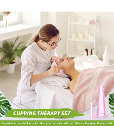 Threlaco 4 Pcs Face Cupping Set Facial Cupping Set for Face and Eye Massage Silicone Massage Vacuum Anti Aging Beauty Tool Facial Care(Pink) - Buy Online on GoSupps.com