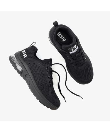 STQ Women's Air Cushion Running Shoes - Breathable Sneakers, Size 7, Black - Buy Online on GoSupps.com
