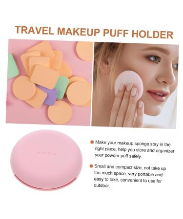 Silicone Makeup Puff Holder - Travel Cosmetic Box for Makeup Sponges (7.5x7.5x2 cm) - Pink - Buy Online on GoSupps.com