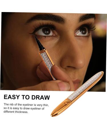 FRCOLOR Self Adhesive Mascara Black Pencils Makeup Gadgets Liquid Makeup Eyeliners Non-magnetic Diamond 1 count (Pack of 1) Golden - Buy Online on GoSupps.com