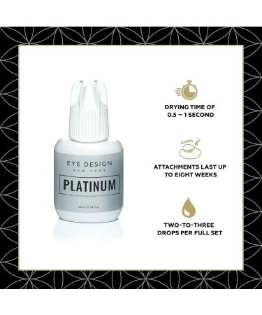 Eye Design Platinum Eyelash Glue - Professional Long-Lasting Adhesive for Eyelash Extensions (10 ml) | Super Strong Bond & Quick Drying Time - Buy Online on GoSupps.com