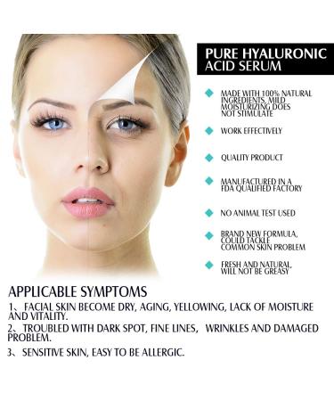 Pure Hyaluronic Acid Serum - Brightening & Moisturizing for Face | Reduce Dry Skin Wrinkles Dark Spots - Aloe Vera Extract - 1oz - Sensitive Skin Safe - Buy Online on GoSupps.com
